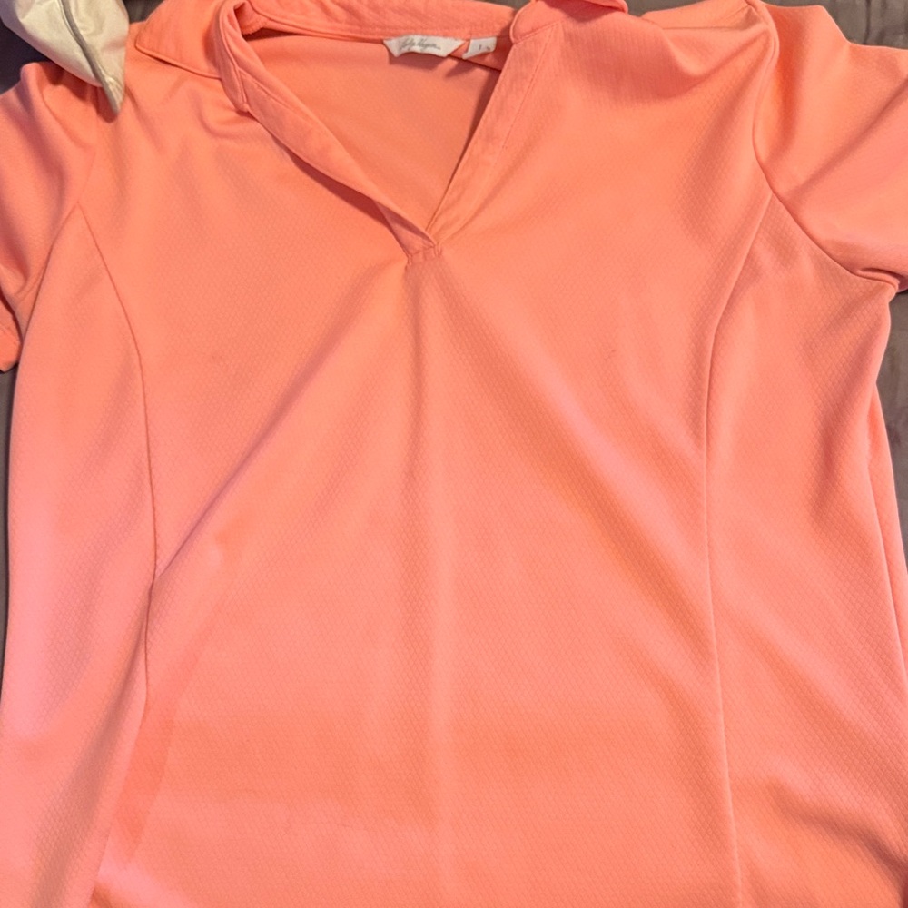 Lady Hagen Coral Short Sleeve Top